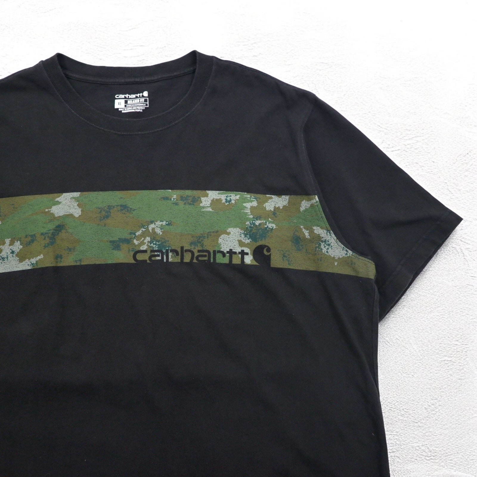 Carhartt T-shirt Relaxed Fit XL Nero Mimetico Righe RELAXED FIT 105205 Prodotto in Guatemala