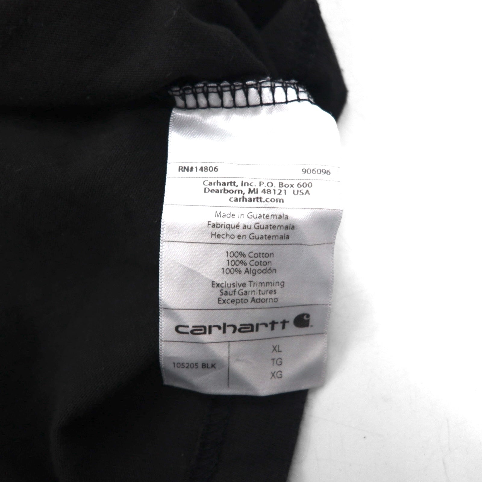 Carhartt T-shirt Relaxed Fit XL Nero Mimetico Righe RELAXED FIT 105205 Prodotto in Guatemala