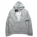 Felpa con cappuccio pullover NIKE L grigia JUST DO IT HOODIE 928717-063 Prodotto in Pakistan Articolo nuovo
