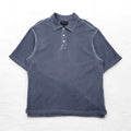Eddie Bauer 90年代 ヴィンテージ加工 鹿の子 ポロシャツ L グレー コットン