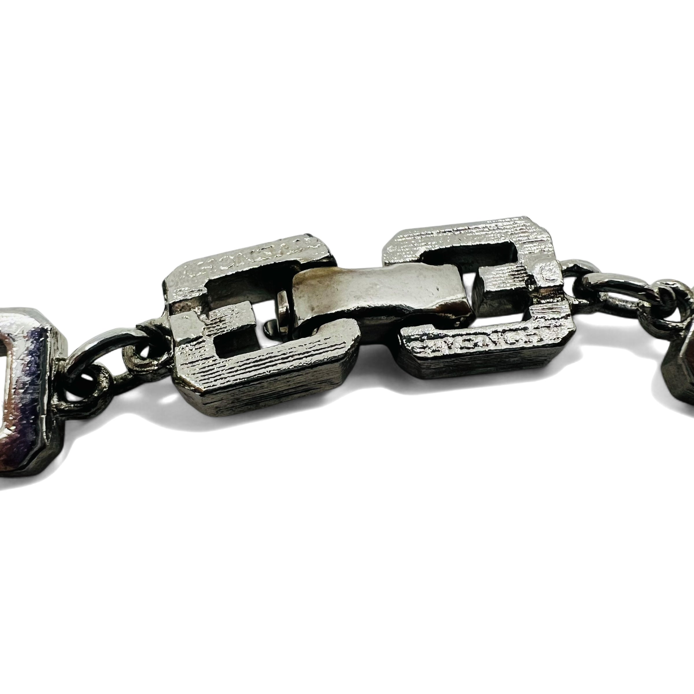 GIVENCHY ヴィンテージ オールド  2WAY ネックレス 3連 ブレスレット シルバー ロゴモチーフ