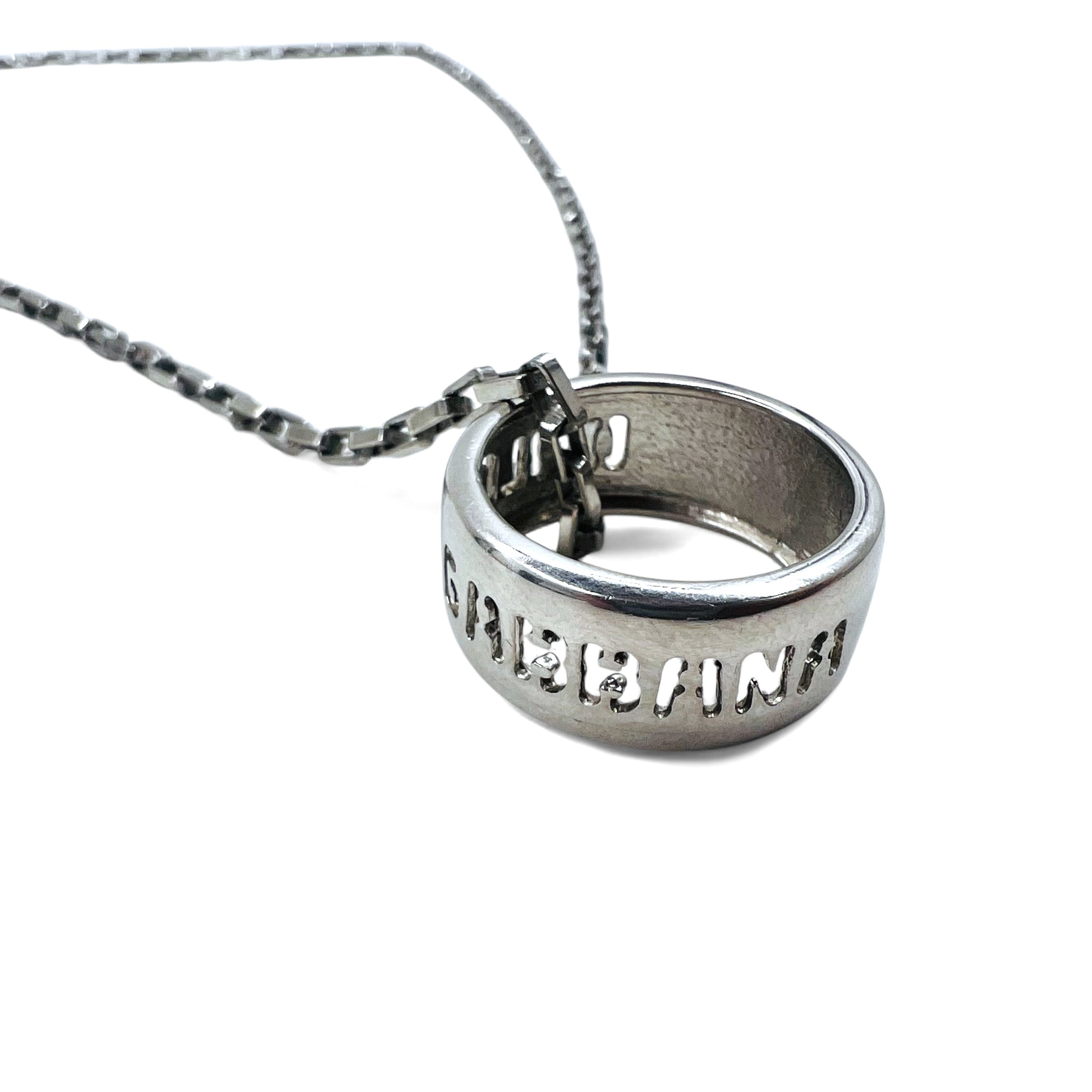 DOLCE & GABBANA チェーン ネックレス リング トップ 指輪 シルバー SILVER 925