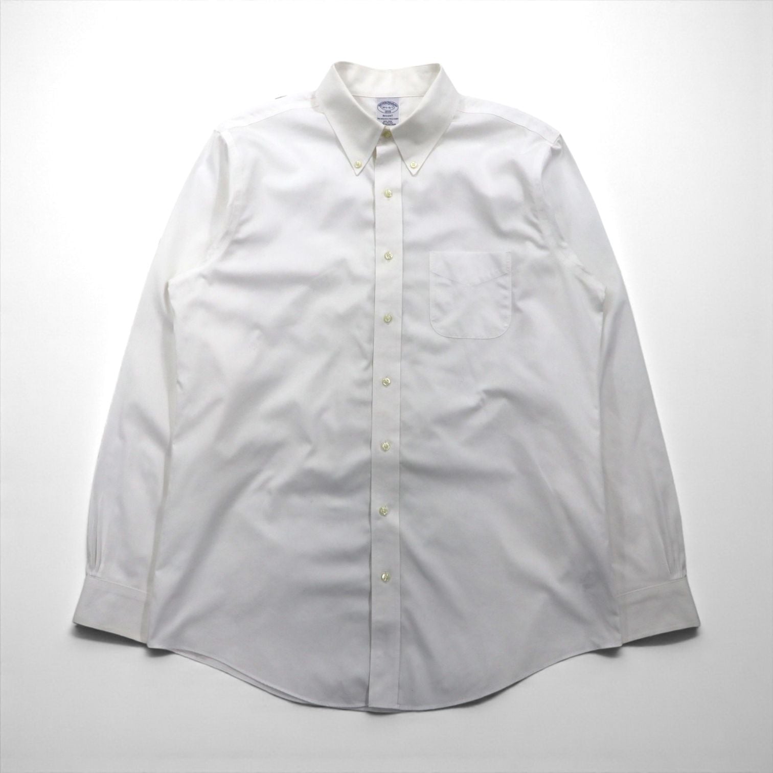 Brooks Brothers ボタンダウン シャツ XL ホワイト コットン ブロード 胸ポケット REGENT ノンアイロン