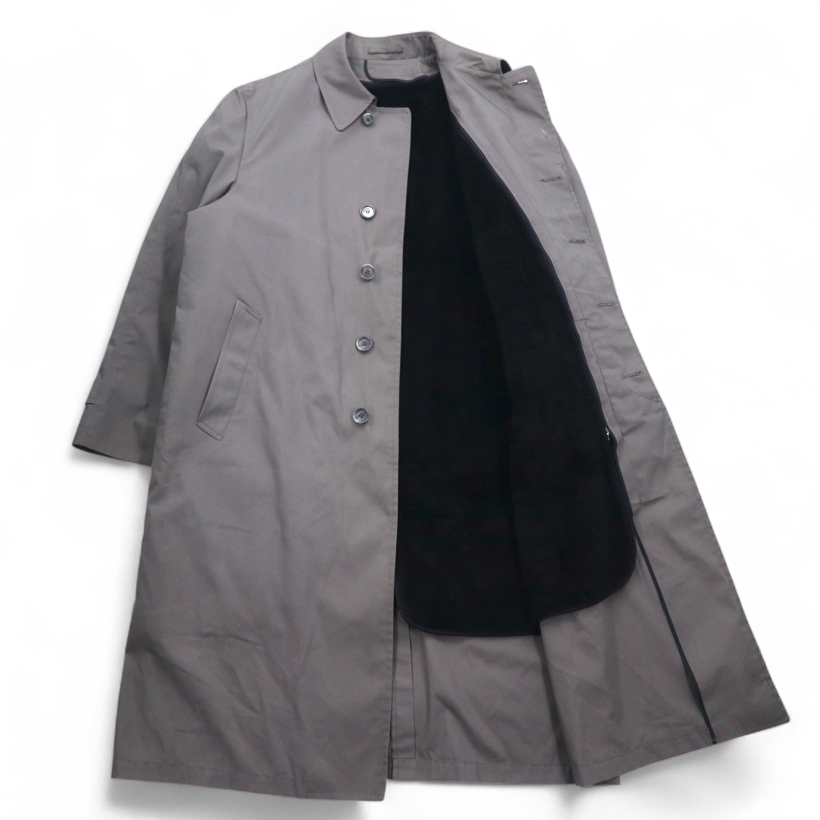 LONDON FOG 80年代 USA製 ステンカラーコート XL グレー  ボアライナー 着脱式 IDEALジップ by WAMSUTTA