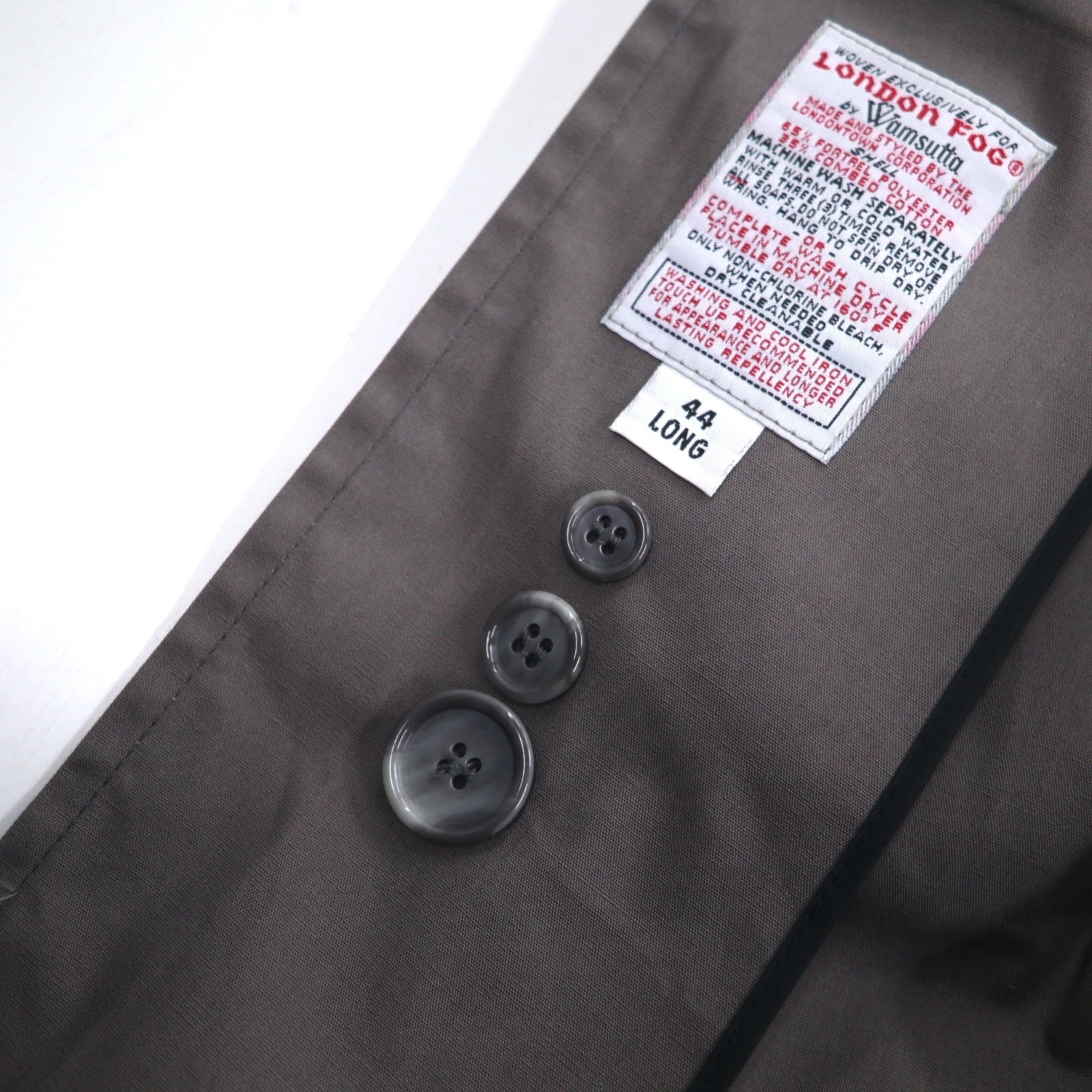 LONDON FOG 80年代 USA製 ステンカラーコート XL グレー  ボアライナー 着脱式 IDEALジップ by WAMSUTTA