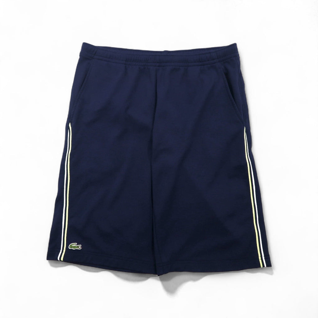 LACOSTE SPORT Anni '90 Pantaloncini corti facili con striscia laterale Pantaloncini sportivi Jersey L Blu navy H1891