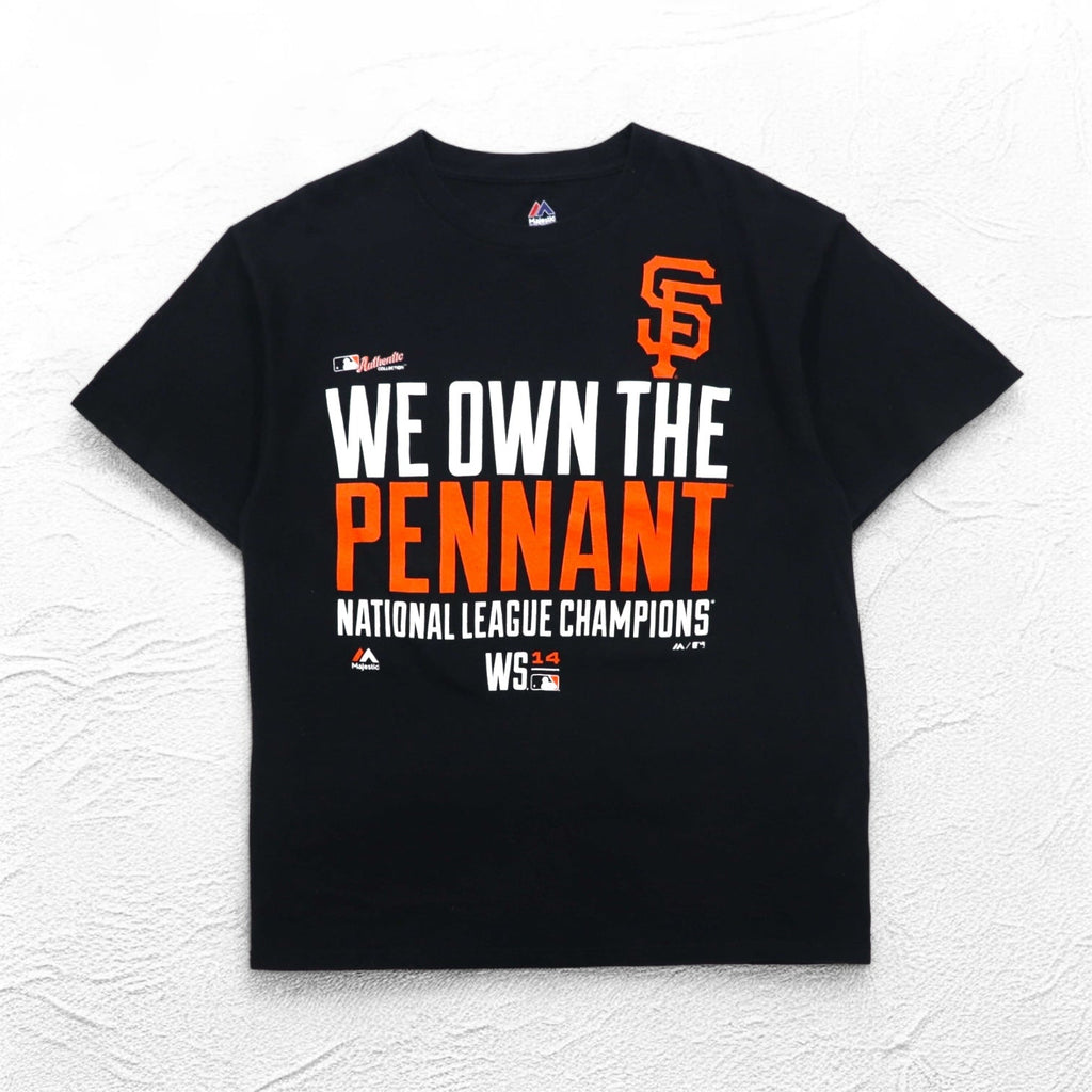 T-shirt Majestic con stampa baseball, taglia L, nera, MLB San Francisco Giants, fabbricata in Nicaragua