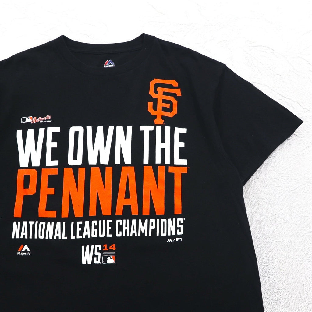T-shirt Majestic con stampa baseball, taglia L, nera, MLB San Francisco Giants, fabbricata in Nicaragua
