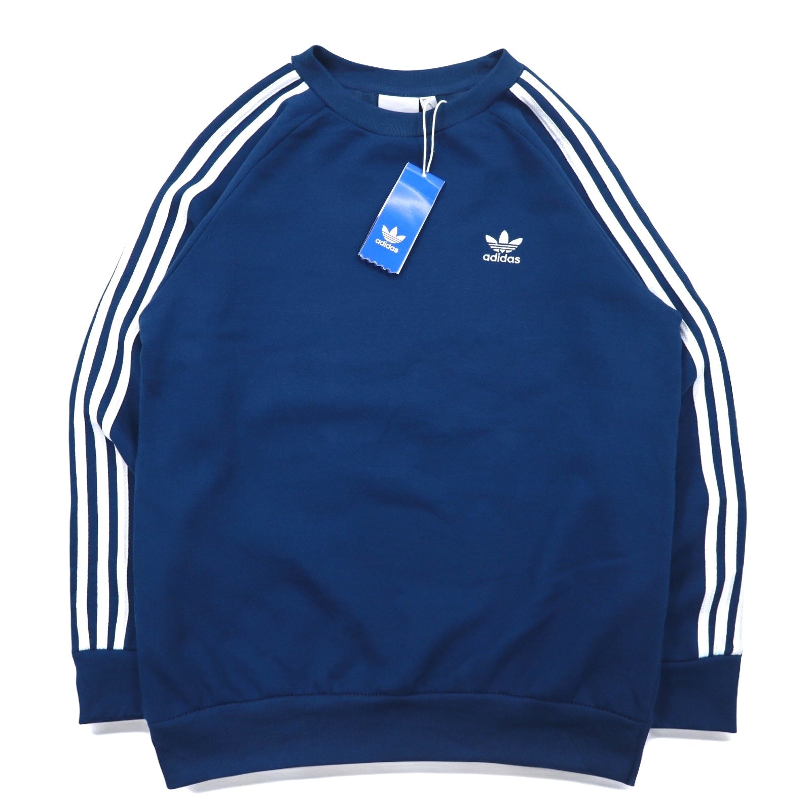 adidas Originals 3 STRIPES CREW Felpa blu taglia M con logo trifoglio 3-STRIPE CREW DV1554 Prodotto in Pakistan Articolo non usato