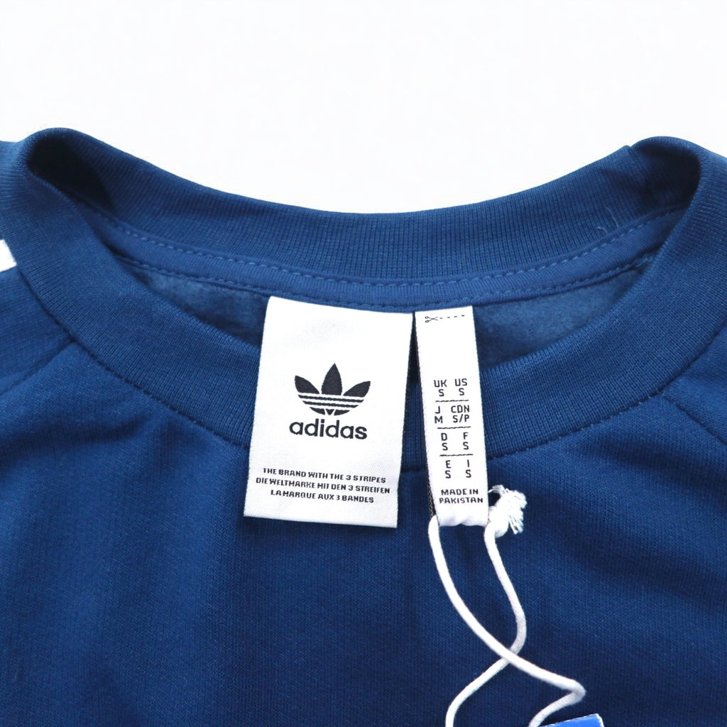 adidas Originals 3 STRIPES CREW Felpa blu taglia M con logo trifoglio 3-STRIPE CREW DV1554 Prodotto in Pakistan Articolo non usato