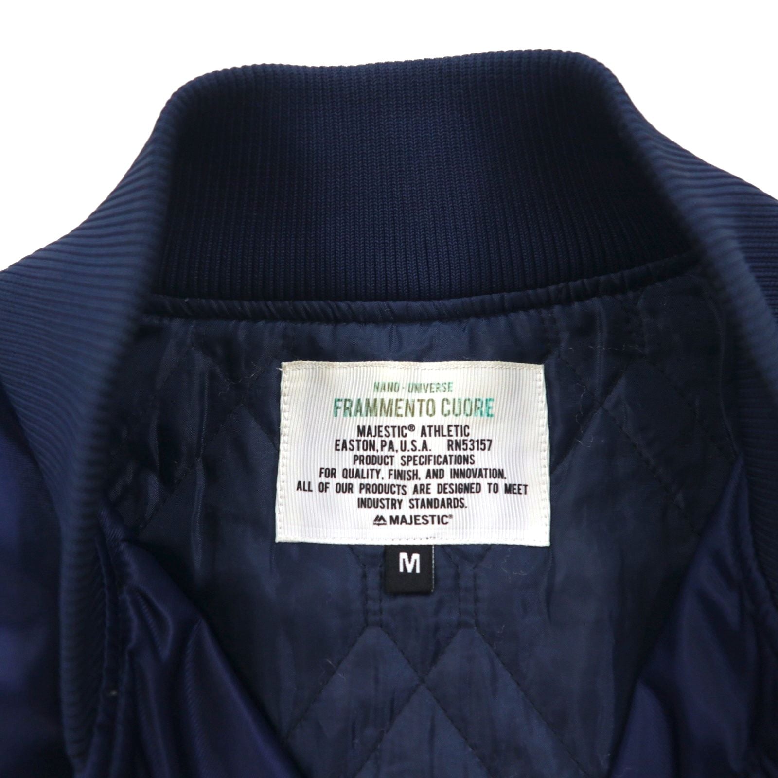 MAJESTIC ナイロン MA-1 フライトジャケット M ネイビー 中綿 XM23-MAJ-0010-NVY5 nano universe別注