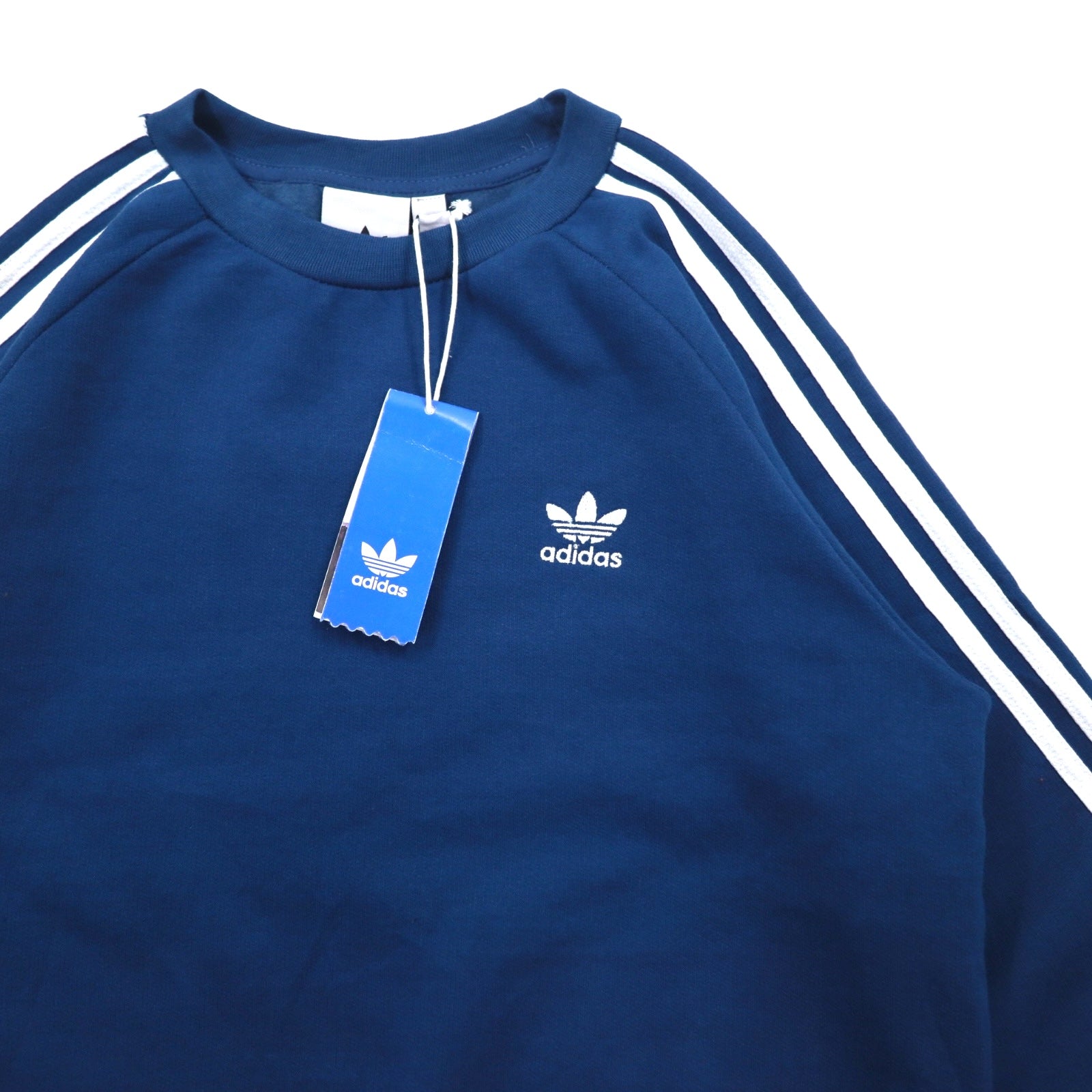 adidas Originals 3 STRIPES CREW Felpa blu taglia M con logo trifoglio 3-STRIPE CREW DV1554 Prodotto in Pakistan Articolo non usato