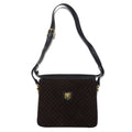 CELINE Borsa a tracolla Old Macadam, pelle scamosciata marrone, placca logo Triomphe, Made in Italy