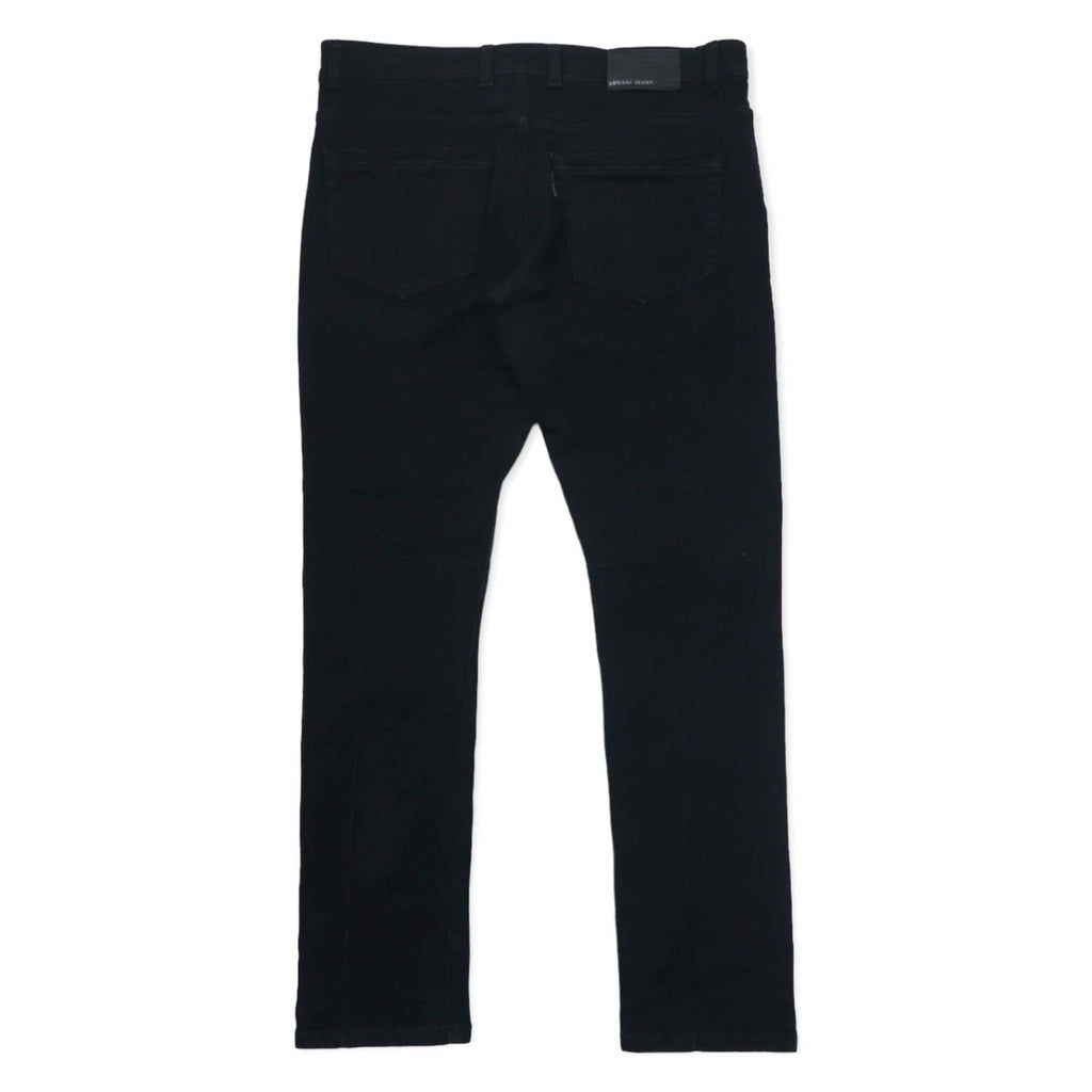 ARMANY JEANS Made in Italy Jeans neri strappati Denim pants 36 Cotone Affusolati Stretch Chiusura a zip