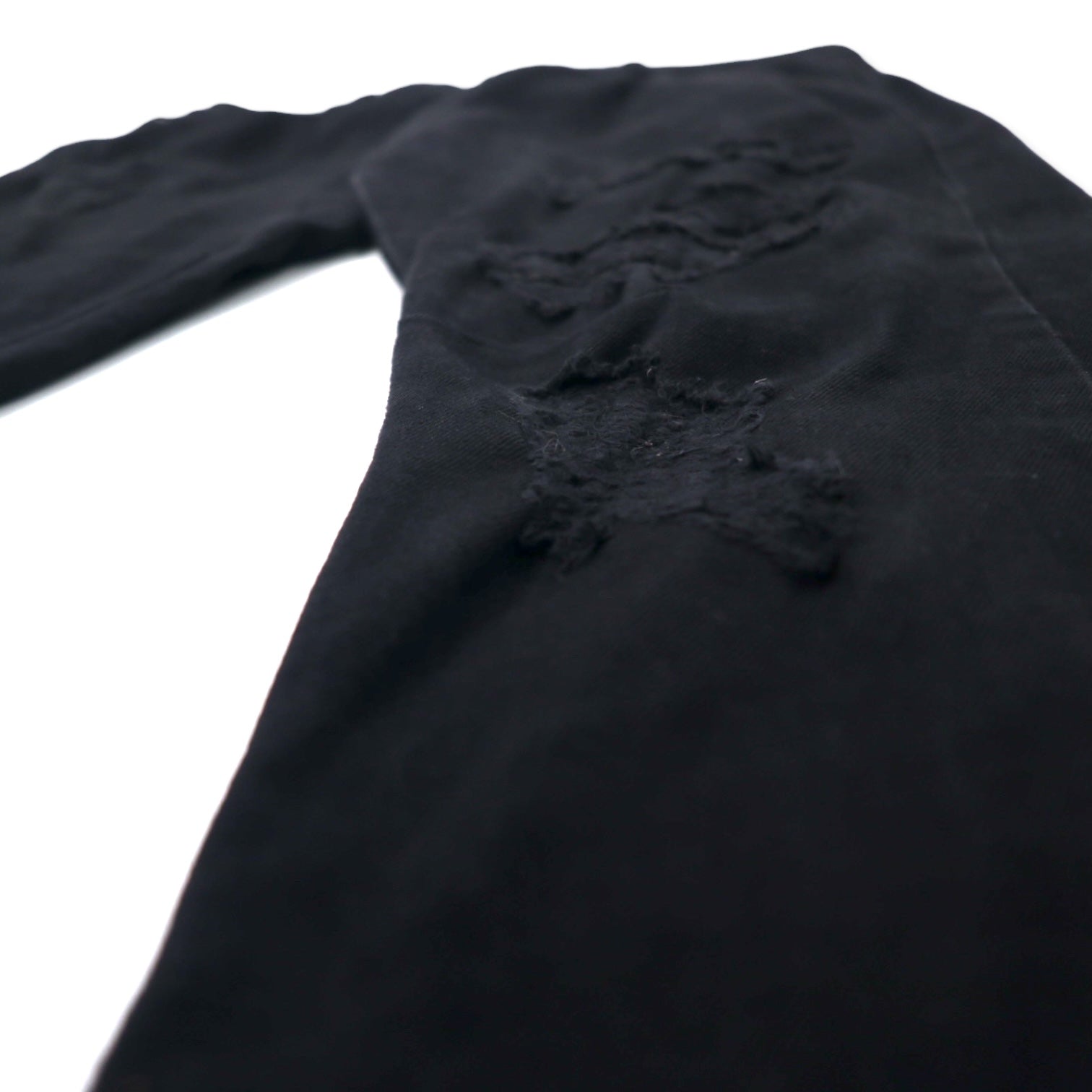 ARMANY JEANS Made in Italy Jeans neri strappati Denim pants 36 Cotone Affusolati Stretch Chiusura a zip