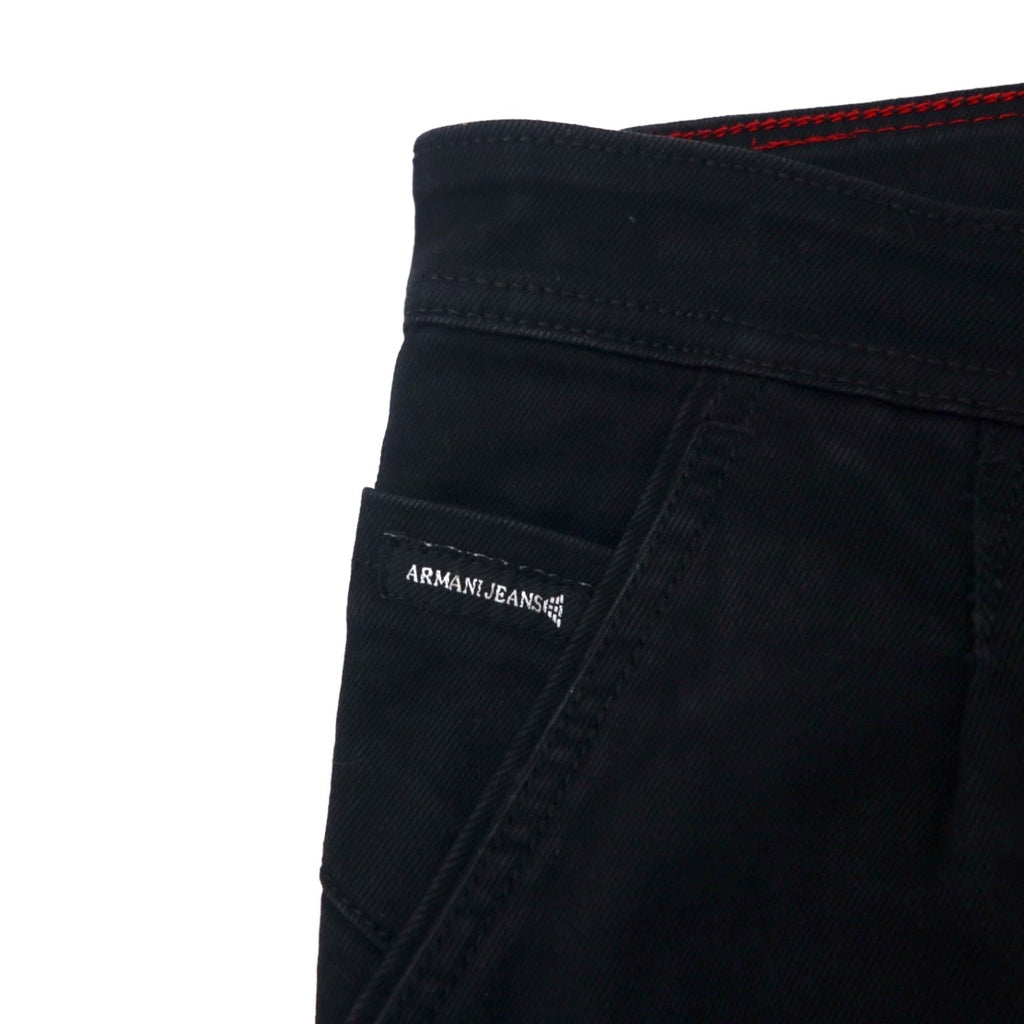ARMANY JEANS Made in Italy Jeans neri strappati Denim pants 36 Cotone Affusolati Stretch Chiusura a zip