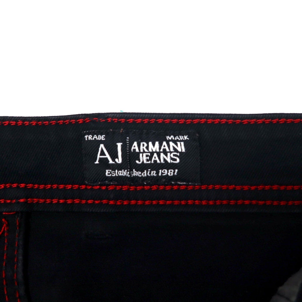 ARMANY JEANS Made in Italy Jeans neri strappati Denim pants 36 Cotone Affusolati Stretch Chiusura a zip