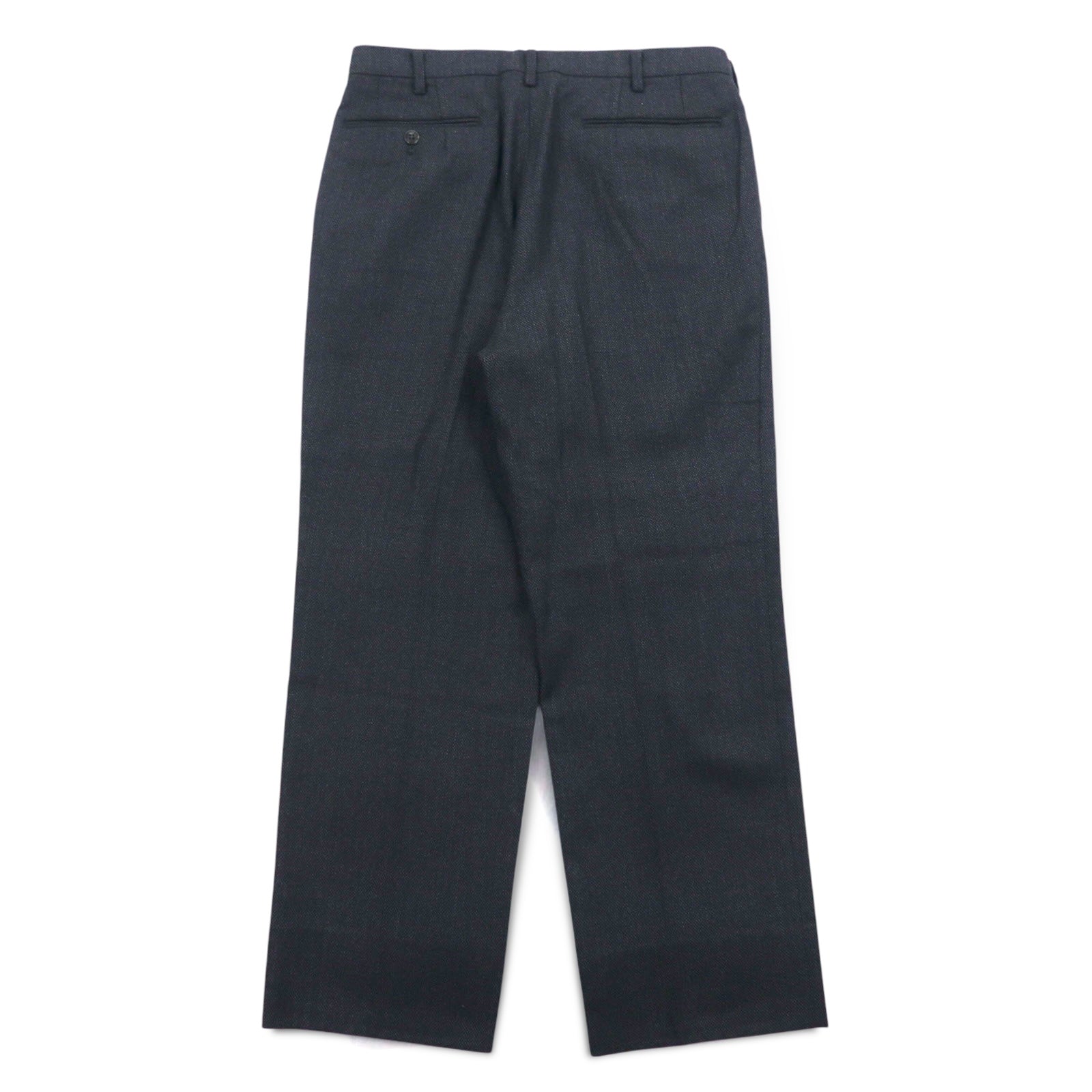 DAKS タック ワイド スラックスパンツ センタープレス M グレー ウール 日本製