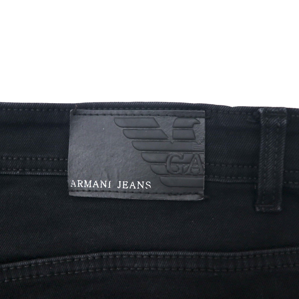 ARMANY JEANS Made in Italy Jeans neri strappati Denim pants 36 Cotone Affusolati Stretch Chiusura a zip