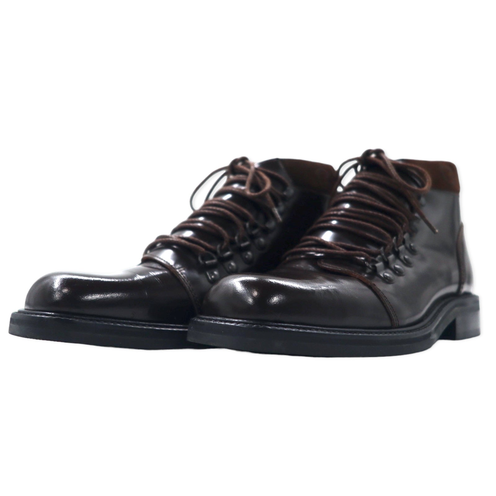 GUCCI Stivaletti stringati Chukka 23.5cm Marrone Pelle 104 0153 Made in Italy