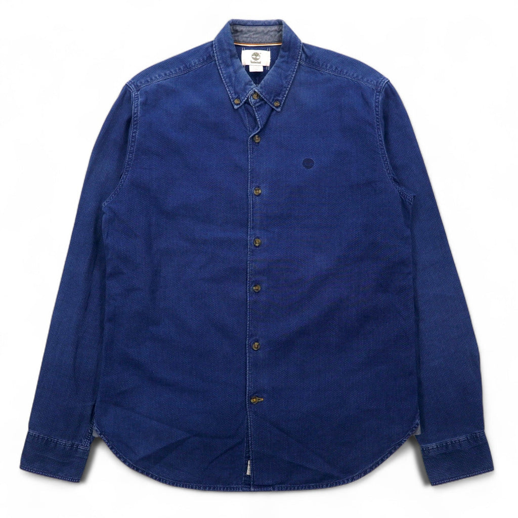 TIMBERLAND Camicia di Jeans Abbottonata M Indigo Blu Logo Ricamato