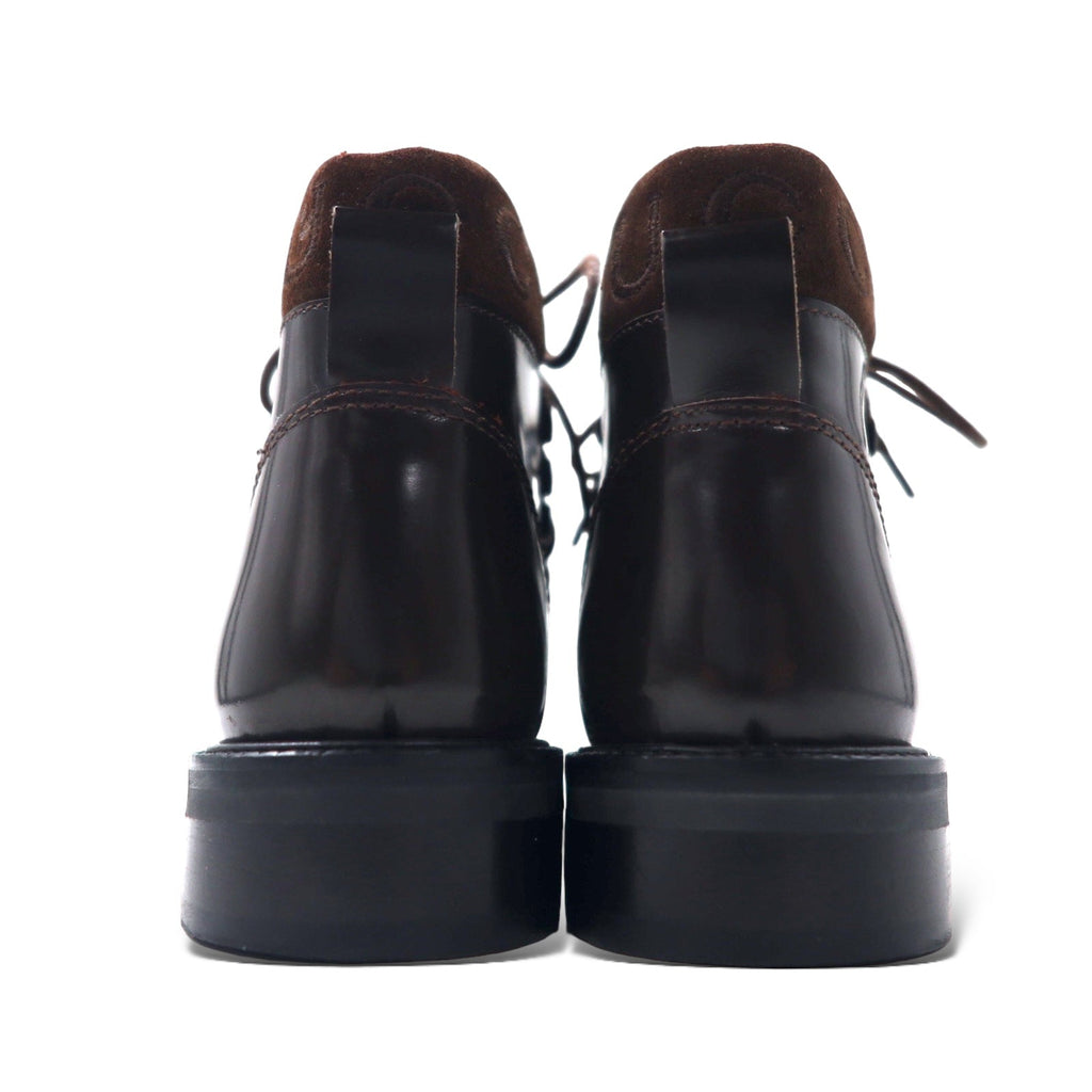 GUCCI Stivaletti stringati Chukka 23.5cm Marrone Pelle 104 0153 Made in Italy