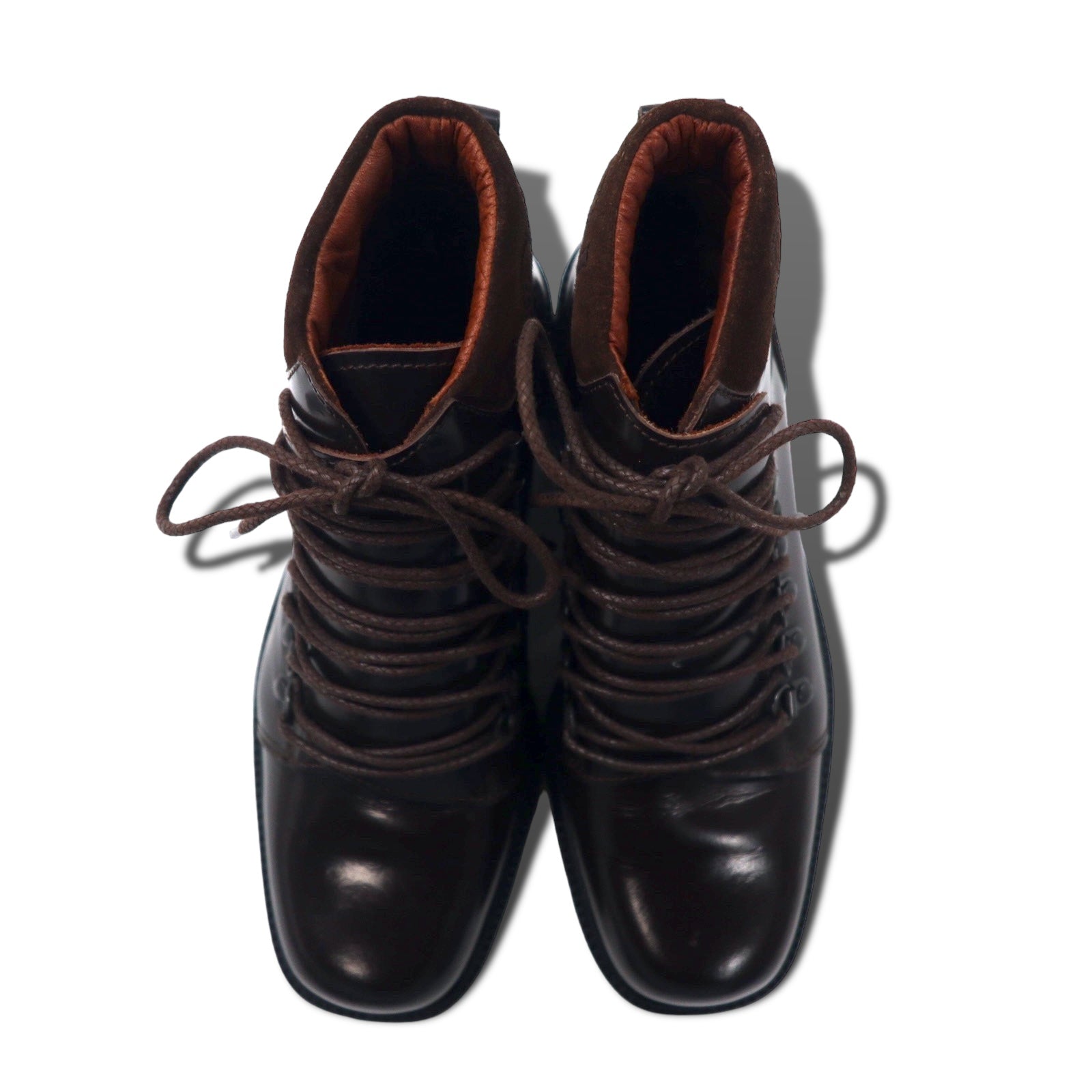 GUCCI Stivaletti stringati Chukka 23.5cm Marrone Pelle 104 0153 Made in Italy