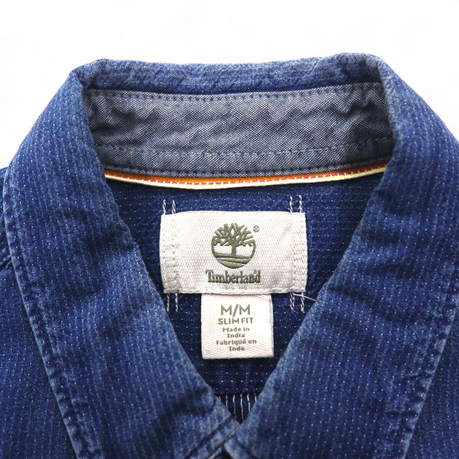 TIMBERLAND Camicia di Jeans Abbottonata M Indigo Blu Logo Ricamato