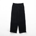 LANVIN 80年代 日本製 2タック ワイド コーデュロイ スラックス パンツ M ブラック