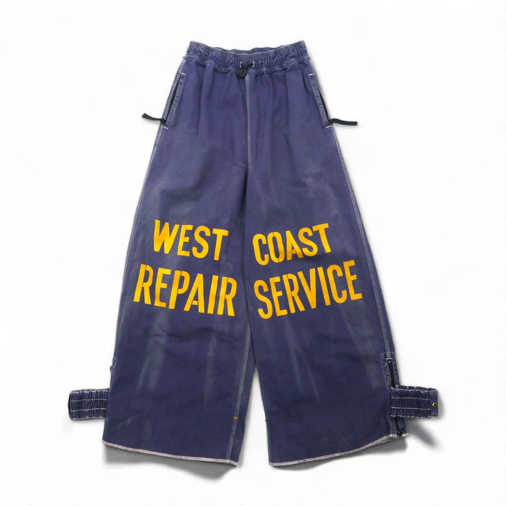 KAPITAL Pantaloni Track Riparatrice 12.5oz Broken Denim East Repairman Track Pants Pantaloni da Volo L Blu Scuro
