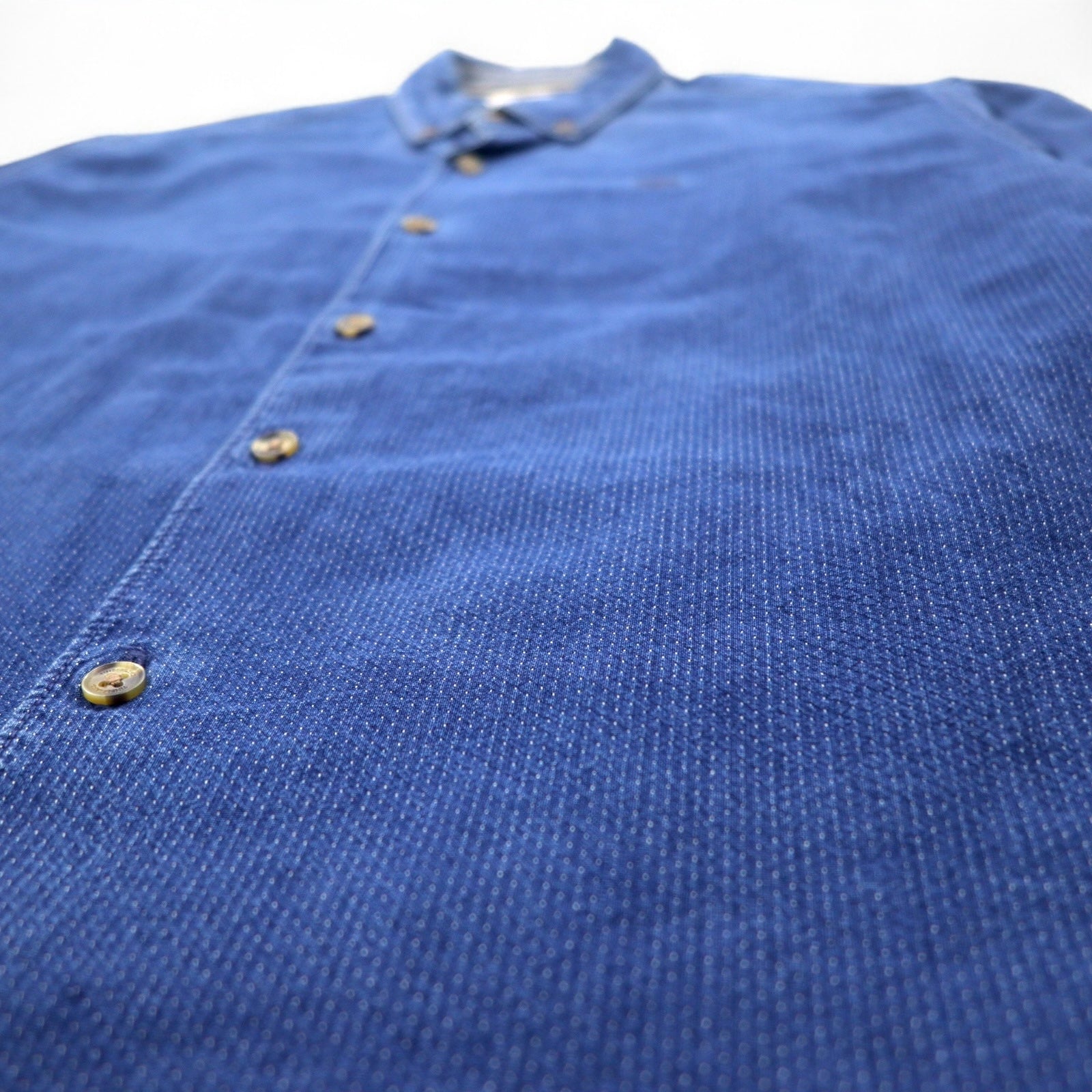 TIMBERLAND Camicia di Jeans Abbottonata M Indigo Blu Logo Ricamato