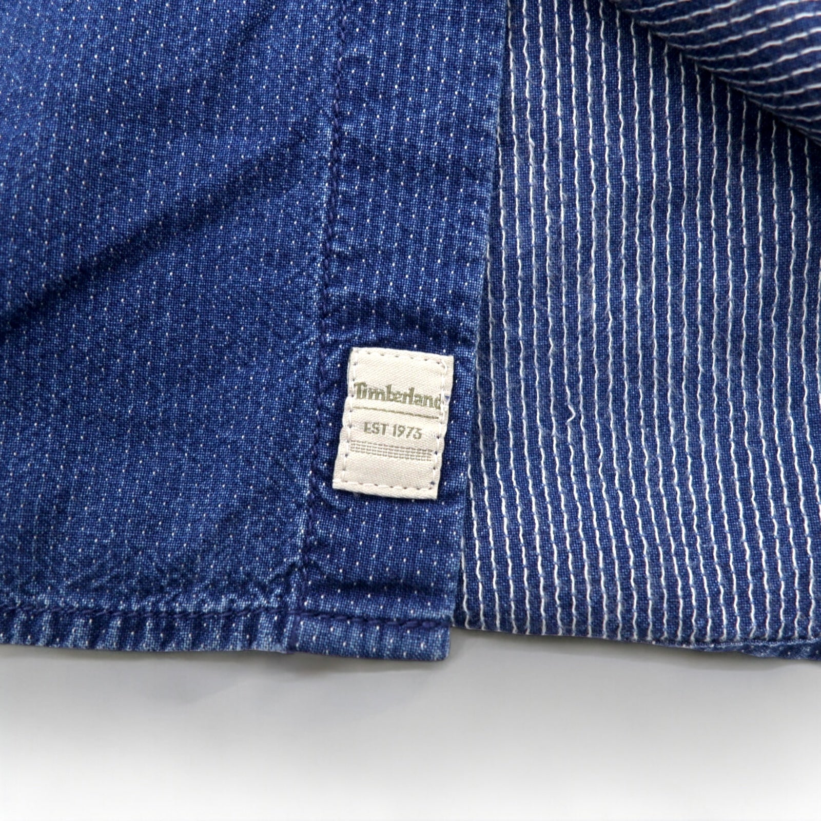 TIMBERLAND Camicia di Jeans Abbottonata M Indigo Blu Logo Ricamato
