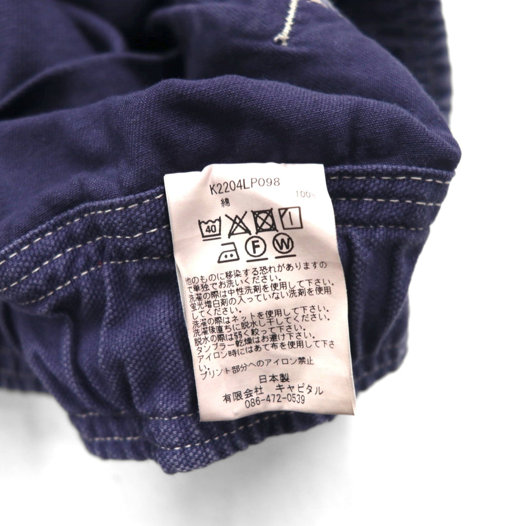 KAPITAL Pantaloni Track Riparatrice 12.5oz Broken Denim East Repairman Track Pants Pantaloni da Volo L Blu Scuro
