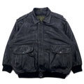 Giacca da aviatore in pelle A-2 CUIRS VANIFOSSE, francese anni '70, taglia XL, colore nero, cerniera ECLAIR, spalline, fodera trapuntata removibile.
