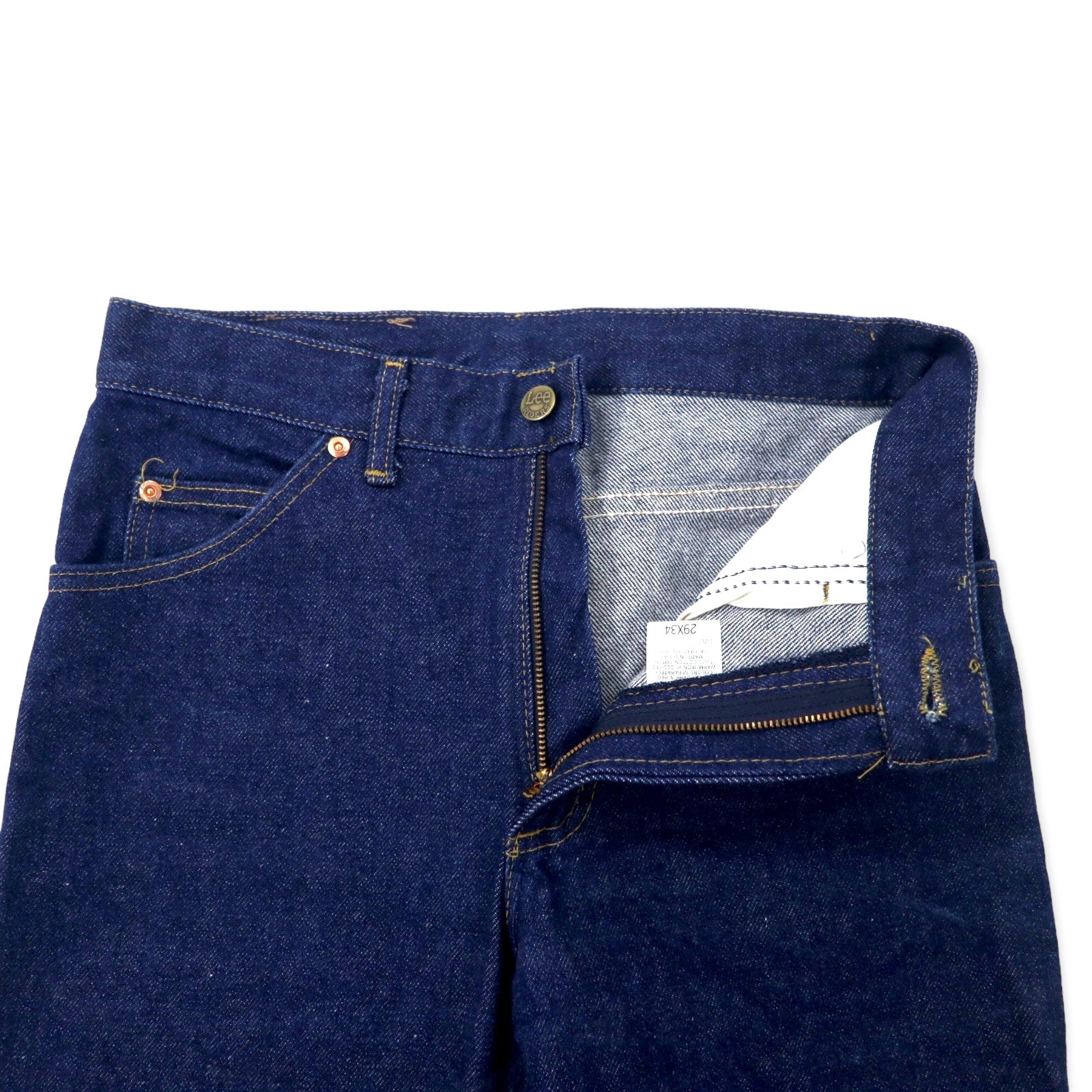Lee Made in USA, anni '90, jeans 29 blu scuro, rigidi, Union Stamp 202-0341