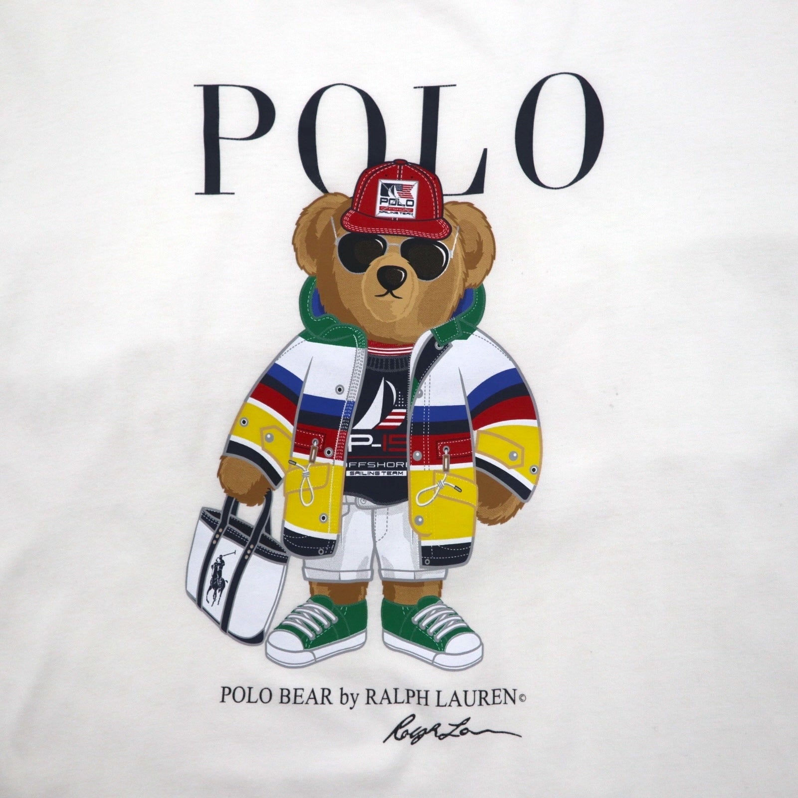 POLO RALPH LAUREN T-shirt Polo Bear XL bianca in cotone Made in Perù