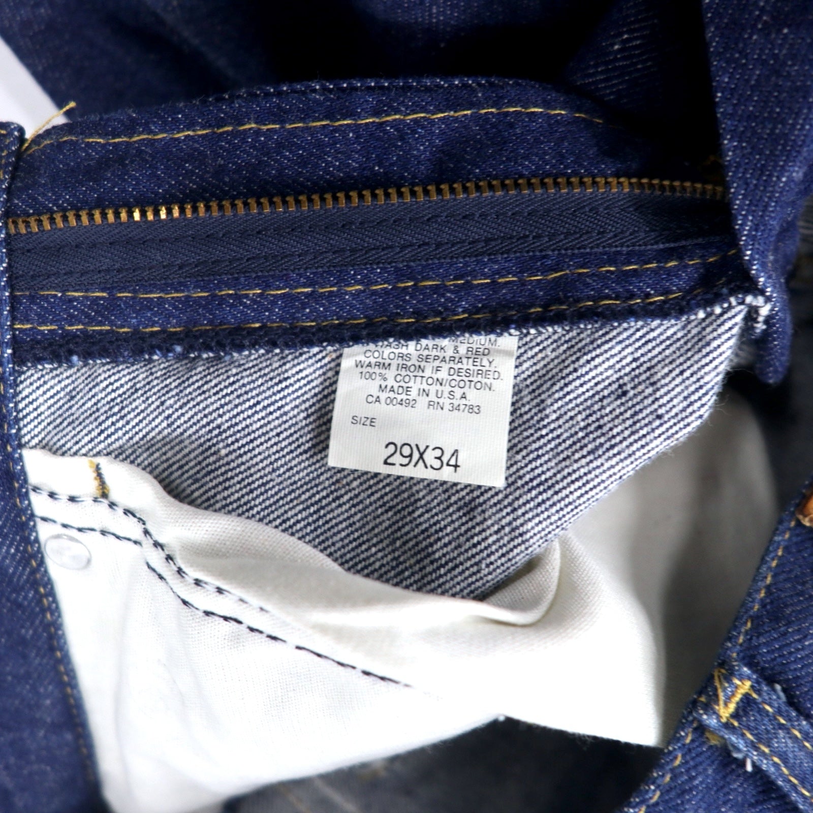Lee Made in USA, anni '90, jeans 29 blu scuro, rigidi, Union Stamp 202-0341