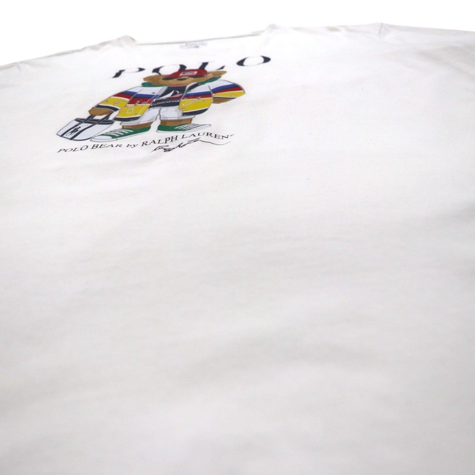 POLO RALPH LAUREN T-shirt Polo Bear XL bianca in cotone Made in Perù