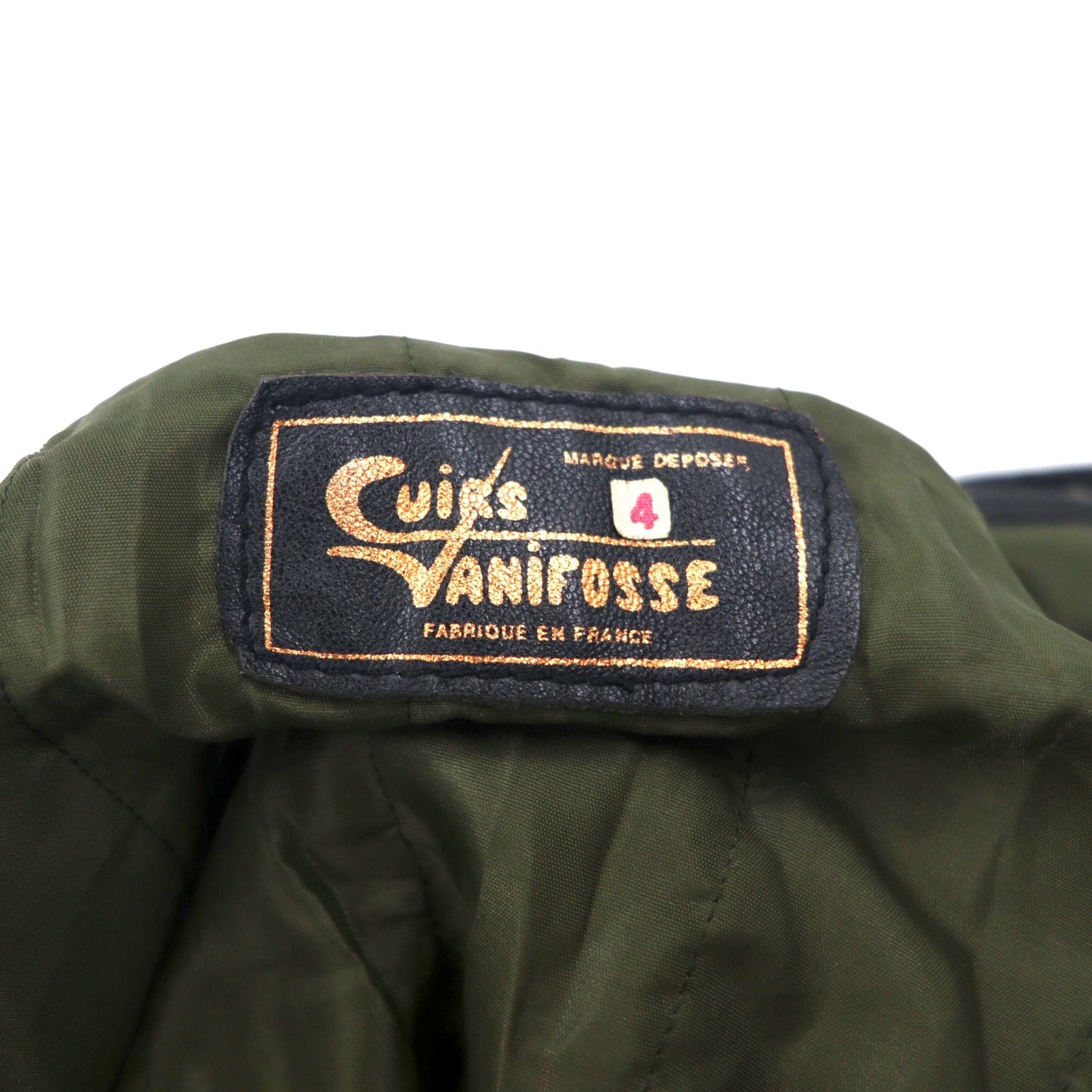 Giacca da aviatore in pelle A-2 CUIRS VANIFOSSE, francese anni '70, taglia XL, colore nero, cerniera ECLAIR, spalline, fodera trapuntata removibile.
