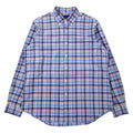 RALPH LAUREN Camicia button-down L a quadri blu in cotone con ricamo Small Pony