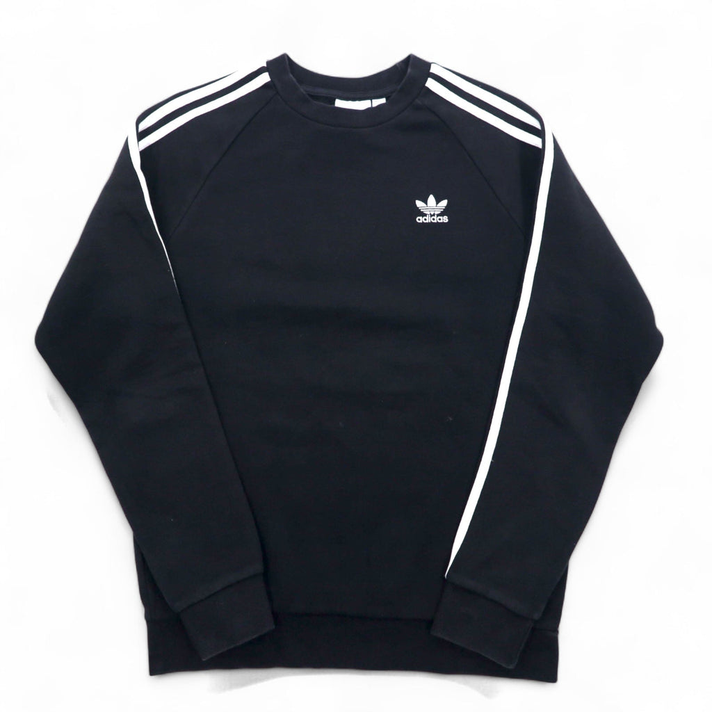 adidas Originals Felpa Girocollo 3 Strisce Nera Taglia S Logo Trifoglio DV1555