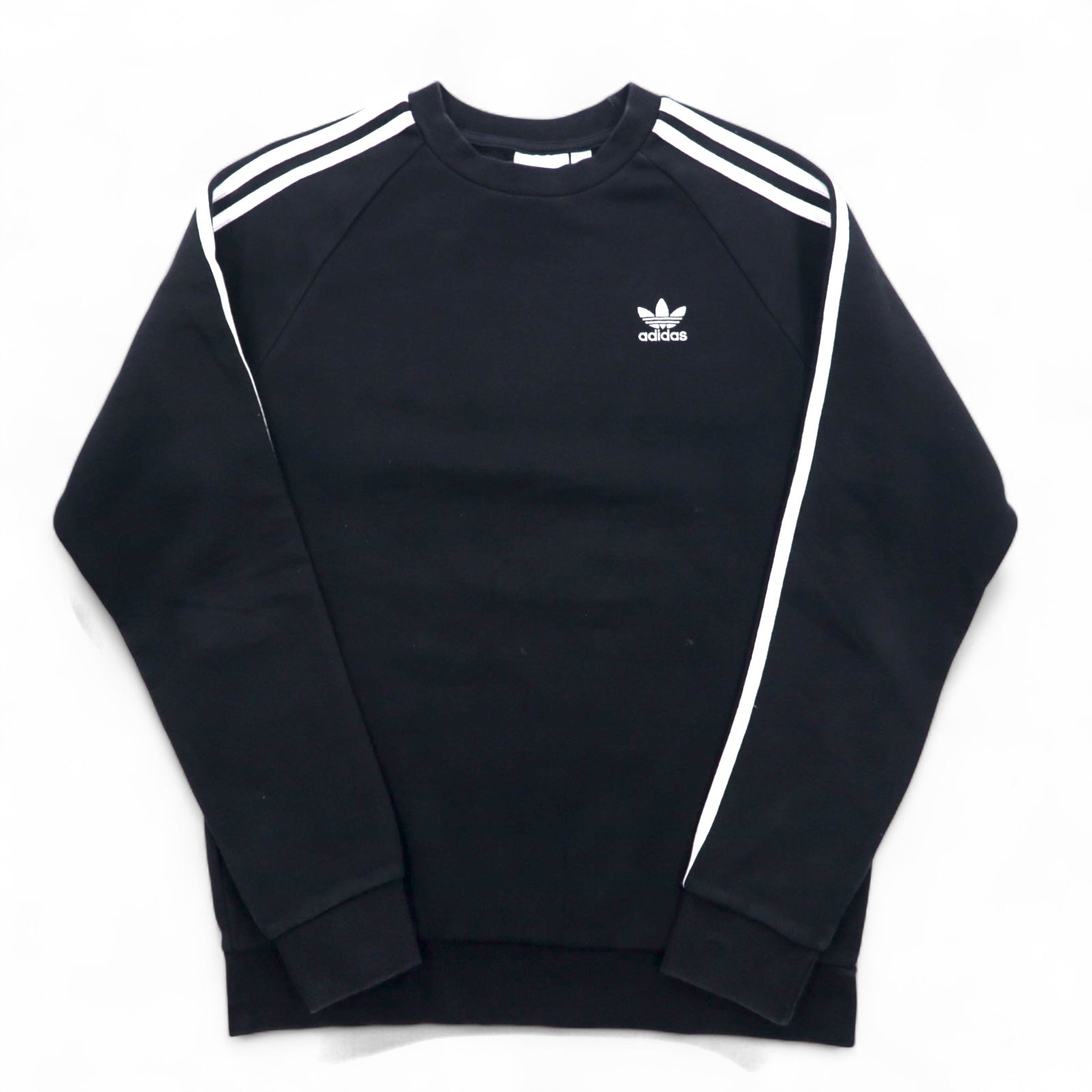 adidas Originals Felpa Girocollo 3 Strisce Nera Taglia S Logo Trifoglio DV1555