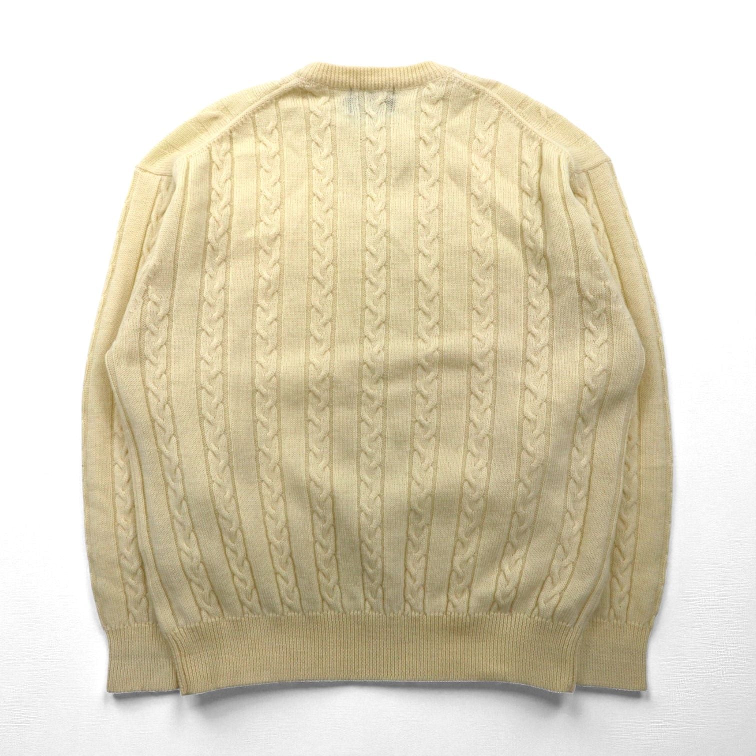 CHAPS RALPH LAUREN 90年代 フィッシャーマン アラン ニット セーター L 生成り ウール ケーブル編み