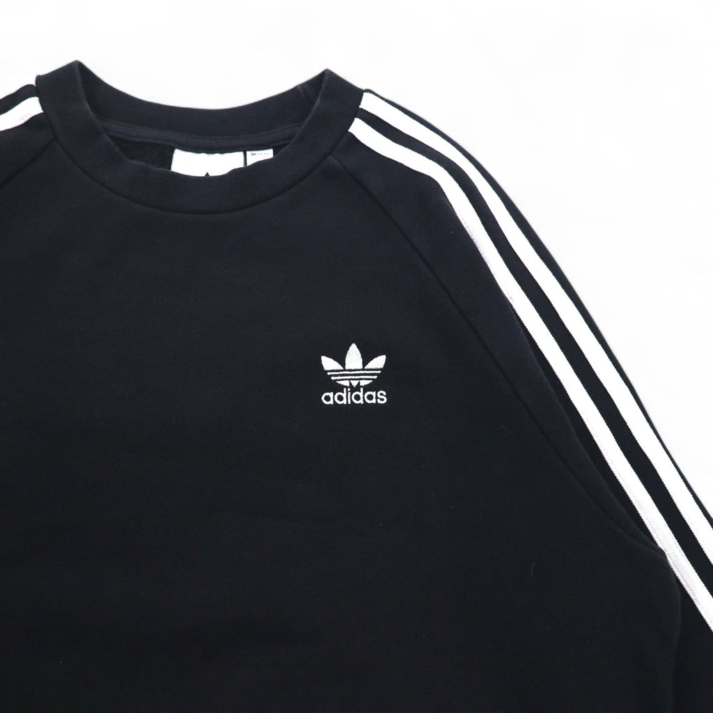 adidas Originals Felpa Girocollo 3 Strisce Nera Taglia S Logo Trifoglio DV1555
