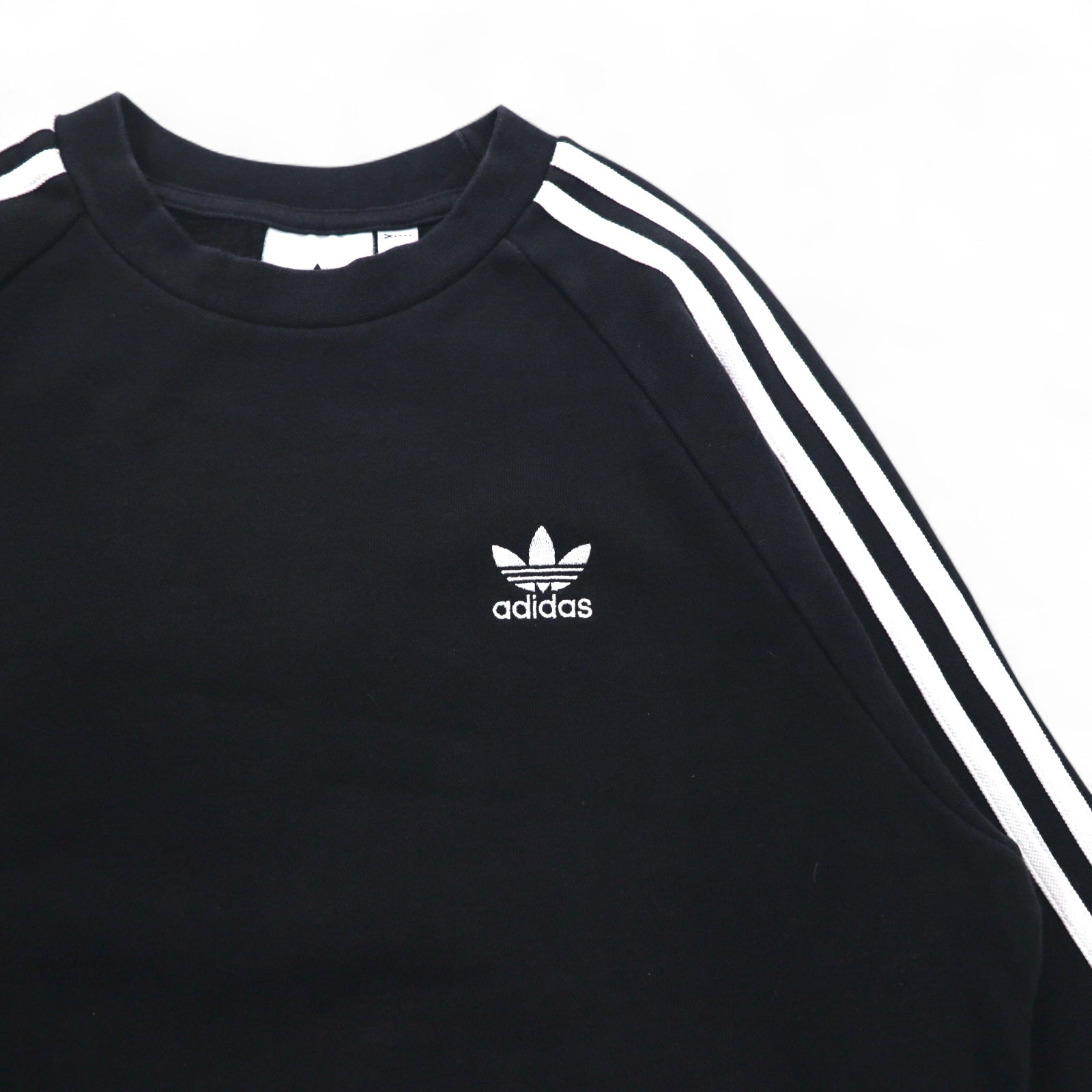 adidas Originals Felpa Girocollo 3 Strisce Nera Taglia S Logo Trifoglio DV1555