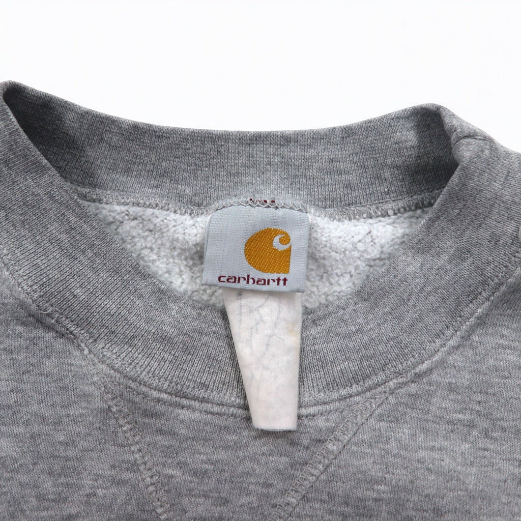carhartt anni '90 felpa girocollo L grigio cotone ricamo logo singolo