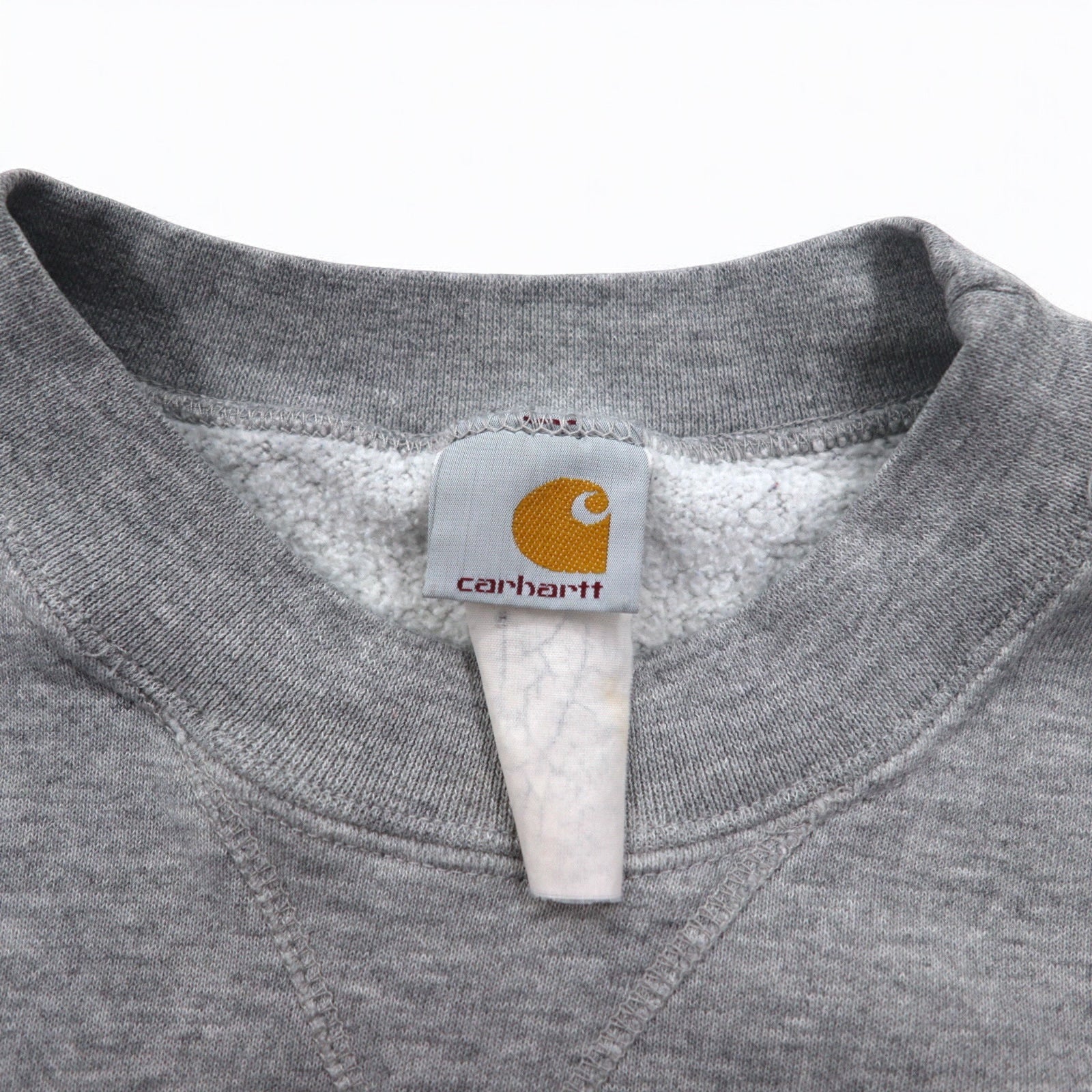 carhartt anni '90 felpa girocollo L grigio cotone ricamo logo singolo