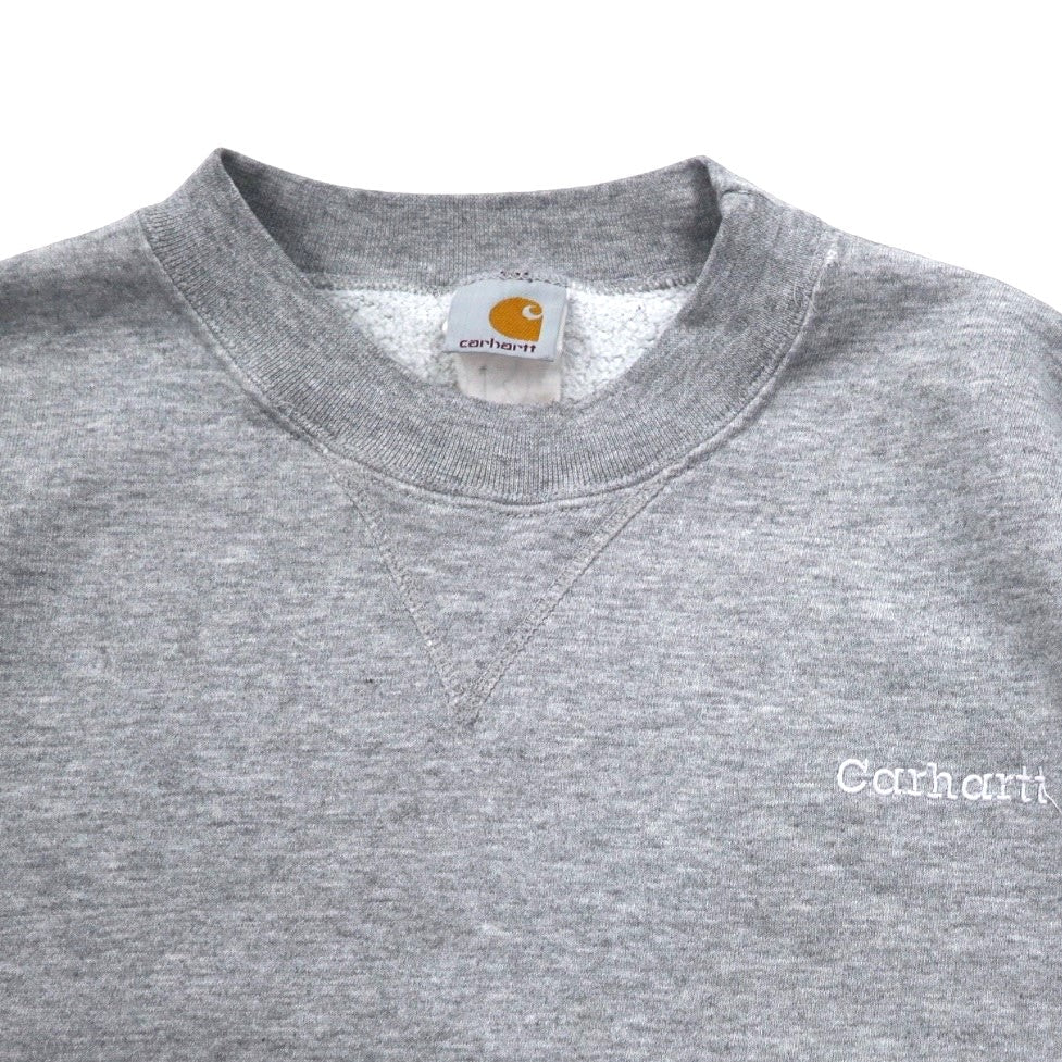 carhartt anni '90 felpa girocollo L grigio cotone ricamo logo singolo