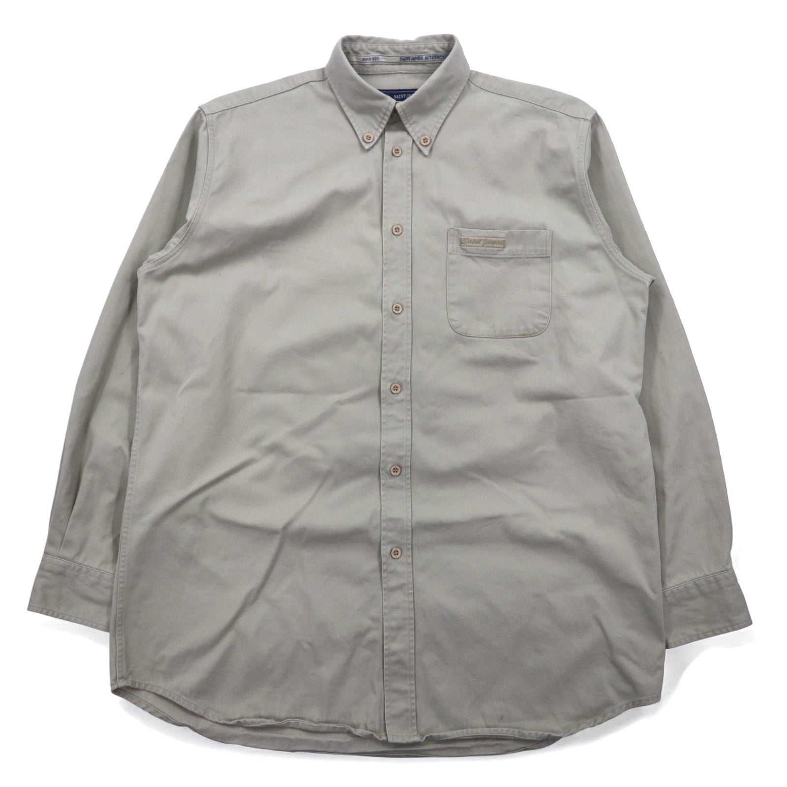 SAINT JAMES Camicia da lavoro in chino button-down M beige cotone