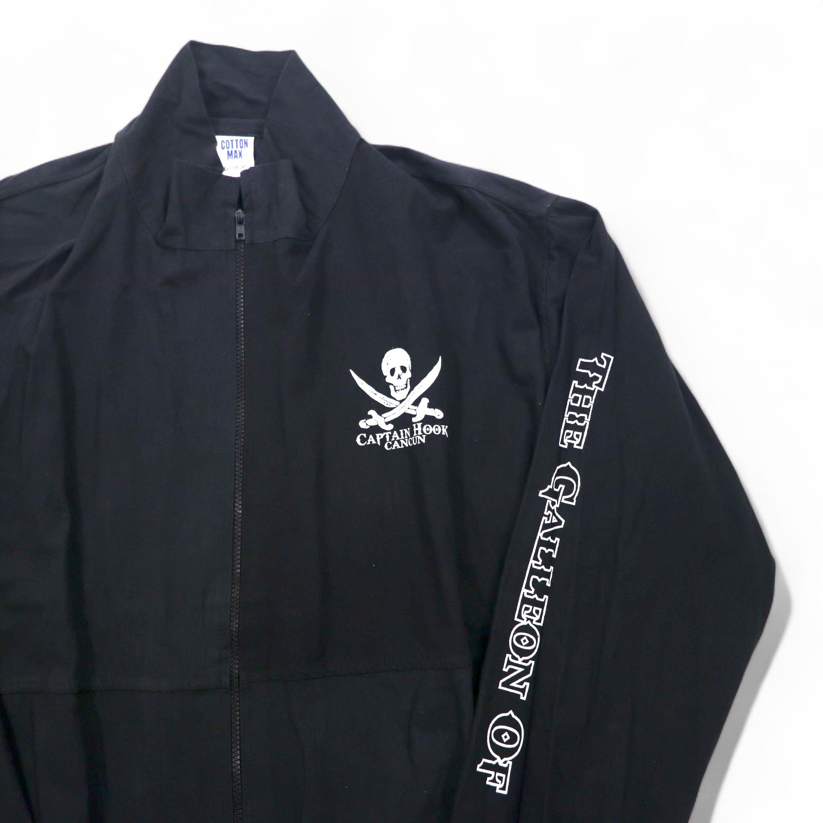 Giacca vintage anni '90 con zip Mexico Made teschio Captain Hook CANJUN Giacca con cerniera L Teschio COTTON MAX